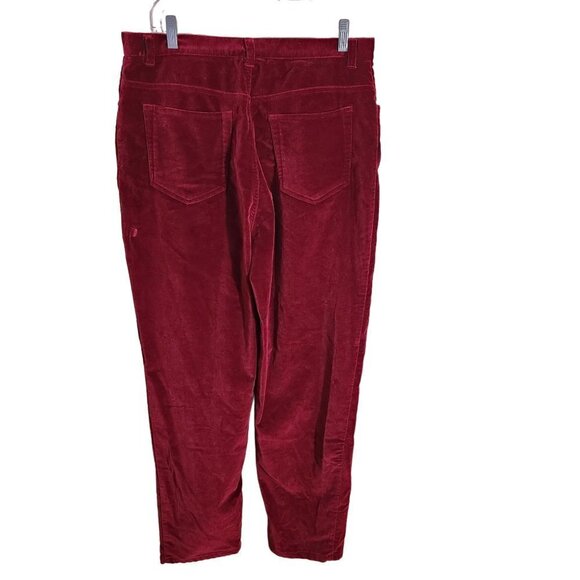 Jones New York Vintage Cherry Red Velour Pants Size 14 - Picture 2 of 5